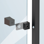 Fixation pour bouton de vitrine