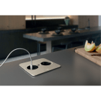 Bloc 1 prise, 1 chargeur USB A+C encastrable Twist 2