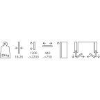 Garnituur voor 1 plooi- en inschuifdeur Concepta Folding III Pull 20 kg