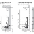 Bloc-tiroir D côté K (H : 228 mm)