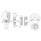Charnière CLIP top pour porte cadre aluminium encloisonnée