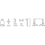 Garnitur Folding Concepta III für 1 Paar Falttüren, Push-to-open 25 kg