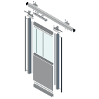 Schuifdeur glasstructuur interieur enkel