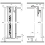 Garnitur Folding Concepta III für 1 Paar Falttüren, Push-to-open 20 kg