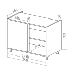 Caisson bas 720 angle droit