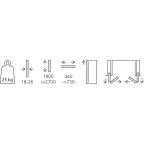 Garnituur voor 1 plooi- en inschuifdeur Concepta Folding III Pull 25 kg