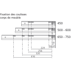 Coulisse MOVENTO 70 kg BLUMOTION / TIP-ON BLUMOTION