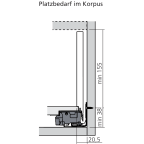 Innenauszug C mit niedrigem Einschubelement aus Glas (H: 193 mm)