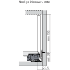 Binnenlade C met laag inschuifelement uit glas (H: 193 mm)