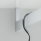 Support d'extrémité sous tablette pour tube rectangle