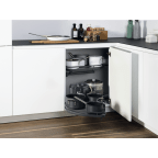 Eckschranklösung LeMans II Arena Style Tablarboden und Reling anthrazit