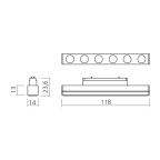 LED-Lichtleiste mit Spots 24 V für Maxirail