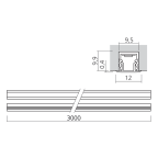 Line inkortbare LED lichtlijst met overkappingsdiffusor 24 V