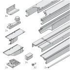 Schienen-Set für 4 Holztüren Folding Concepta III 20/25 kg