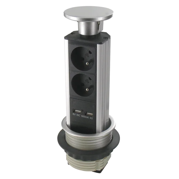 Inbouwstopcontact met USB A diameter 80