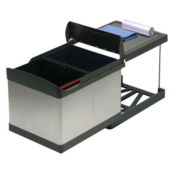 Poubelle tri sélectif inox 32 L