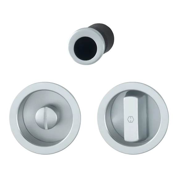 Ensemble rond fermeture porte coulissante