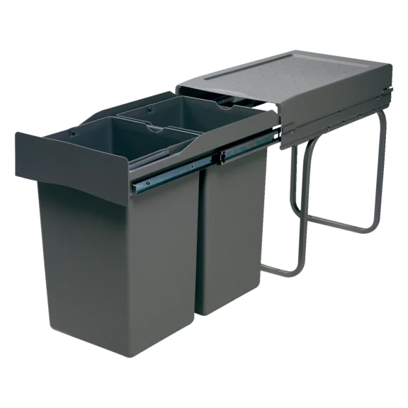 Poubelle coulissante à sortie totale 28 L