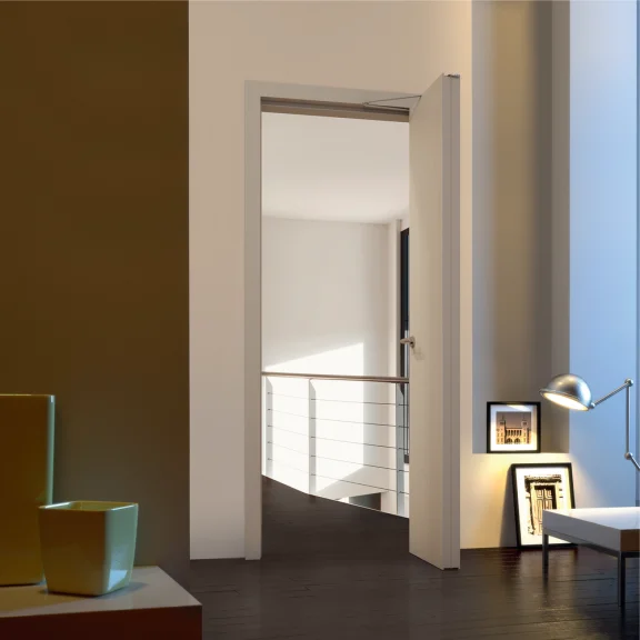 Ferrure pour porte pliante compacte 90°