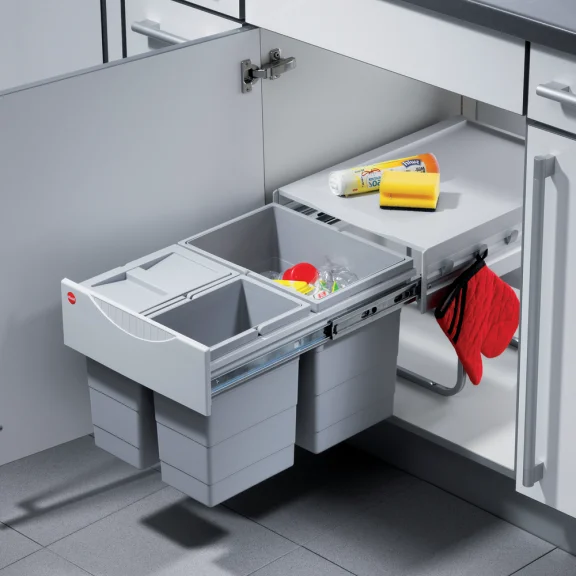Abfallbehälterauszug für Mülltrennung, 3 Behälter, 35 L