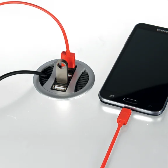 Passe-câbles USB chargeur et transfert