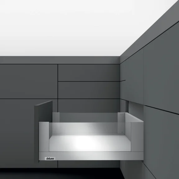 LEGRABOX free BLUMOTION / TIP-ON BLUMOTION Edelstahl Höhe C