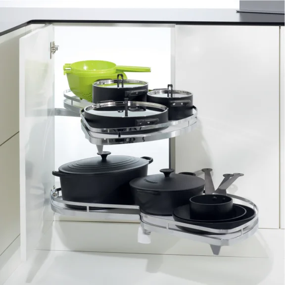 Ensemble d'angle LeMans II Arena Style fond blanc glace galerie chromée