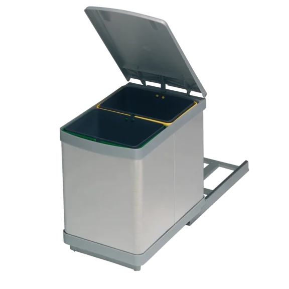Abfallbehälter für Mülltrennung, Edelstahl, 15 L