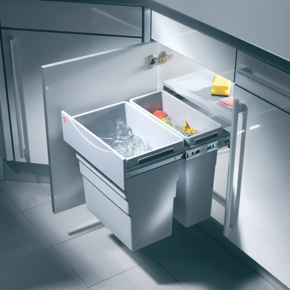 Abfallbehälterauszug für Mülltrennung, 2 Behälter, 49 L