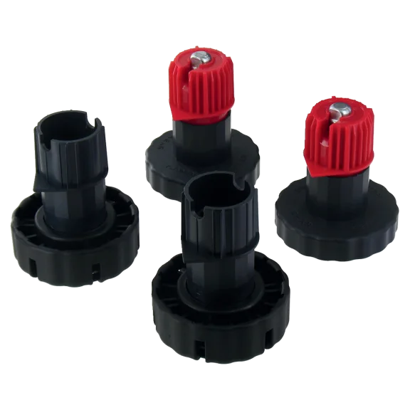 Set keukenpoten met brede basis voor frontale verstelling