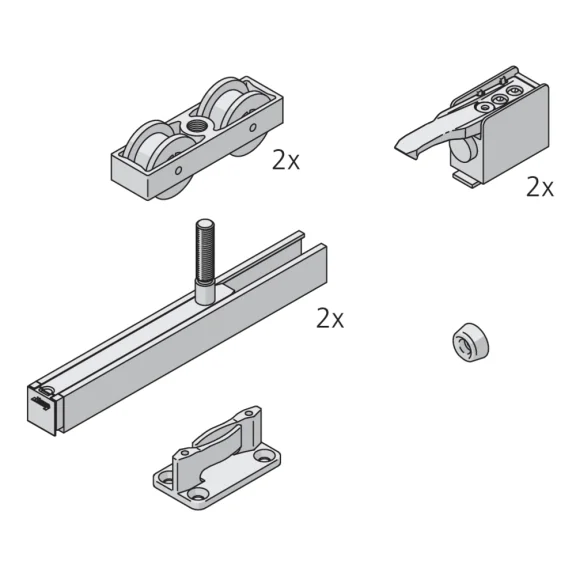 Set Junior 80/B voor 1 deur (mod.) lange schroef