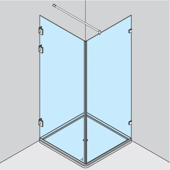 Duschkabinengarnitur für 1 Tür mit festem Seitenteil