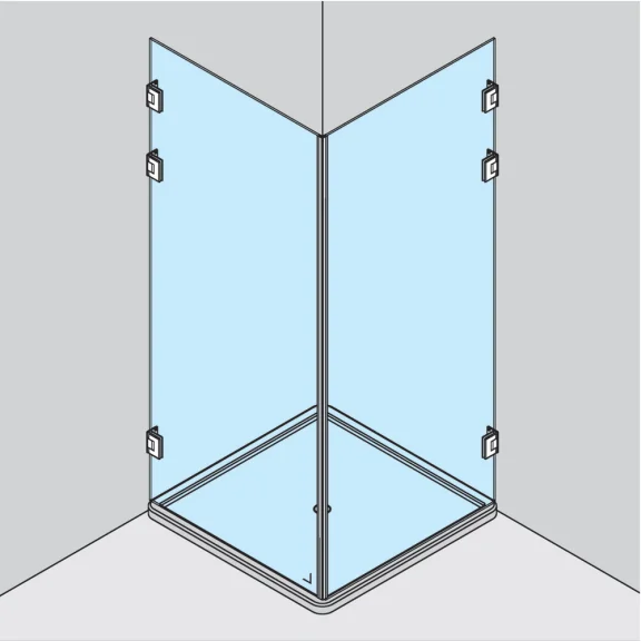 Duschkabinengarnitur für 2 Türen 90°