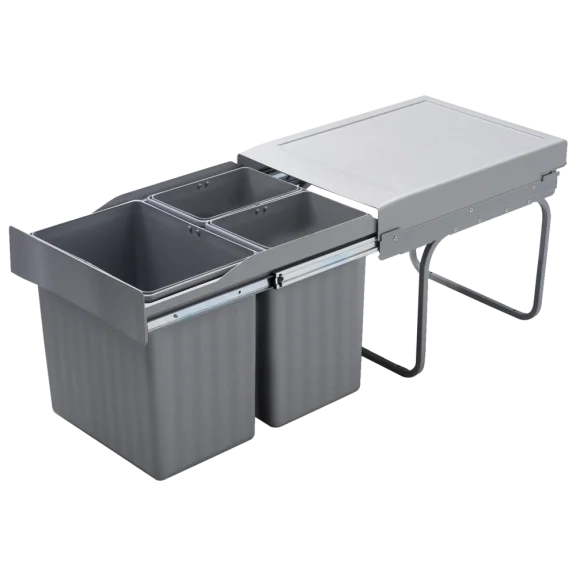 Afvalsortering op geleider volledig uittrekbaar 31 L