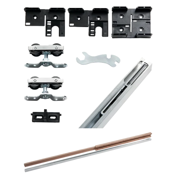 Kit coulissant pour porte à galandage pour ossature de 100 mm