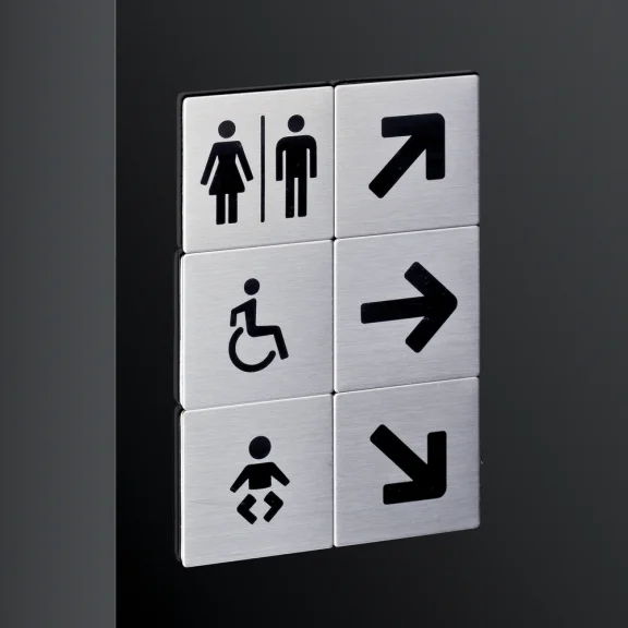 Plaque signalétique inox adhésive