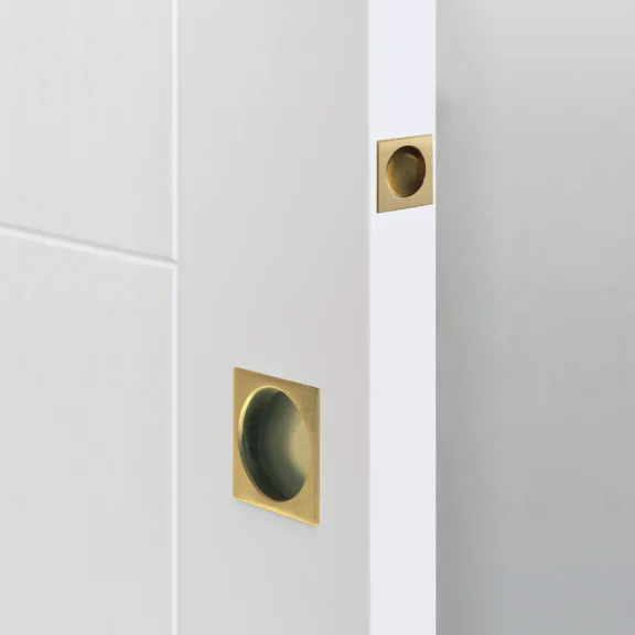 Ensemble carré poignées cuvettes porte coulissante