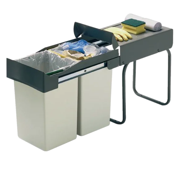 Poubelle coulissante tri sélectif 28 L