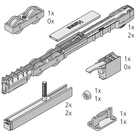 Garniture 1 porte Junior 100/B vis longue