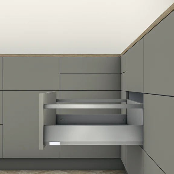 MERIVOBOX tiroir E avec tube gris indium mat