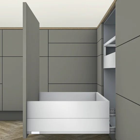 MERIVOBOX tiroir poubelle E BOXCAP blanc soie mat