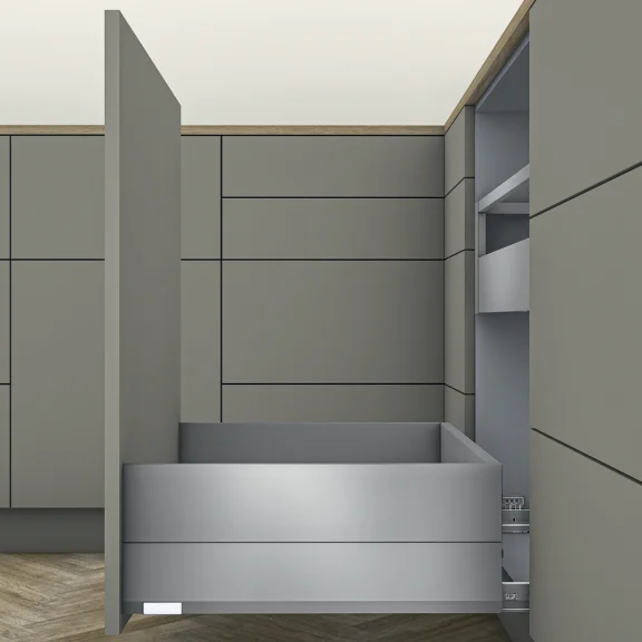 MERIVOBOX lade voor afvalsortering E BOXCAP indiumgrijs mat