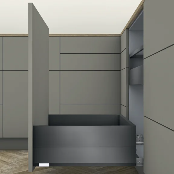 MERIVOBOX lade voor afvalsortering E BOXCAP oriongrijs mat