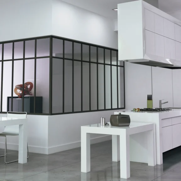 Glasstructuren interieur onder hoek