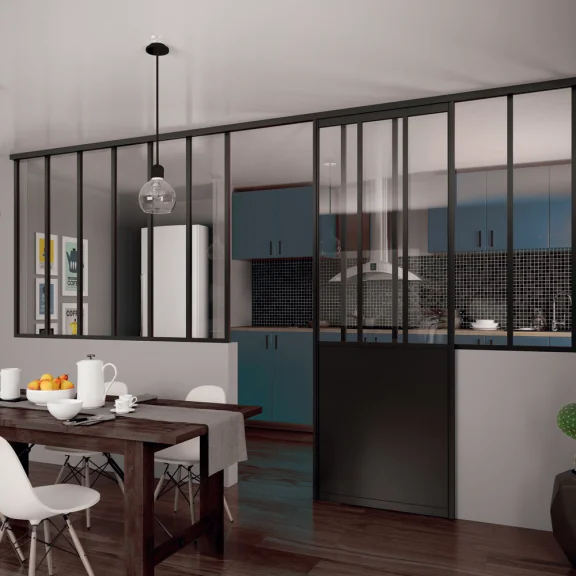 Schuifdeur glasstructuur interieur enkel