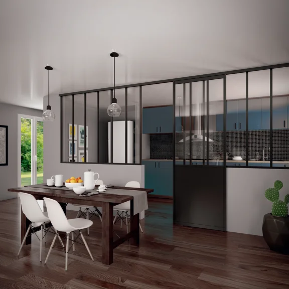 Schuifdeur glasstructuur interieur enkel