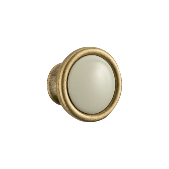 Knop porselein gebronsd