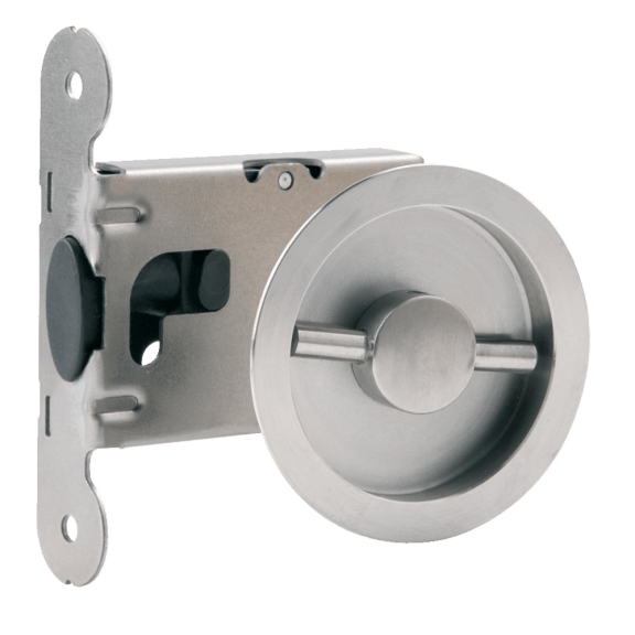 Ensemble fermeture de porte ronde coulissante affleurante