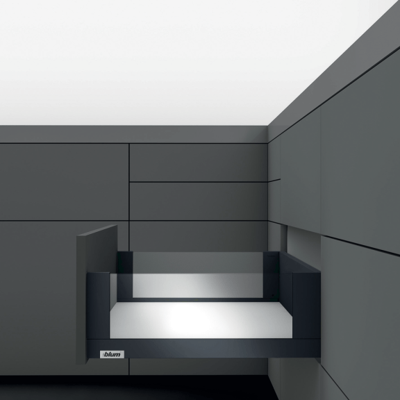 LÉGRABOX free BLUMOTION / TIP-ON BLUMOTION noir carbone mat hauteur C