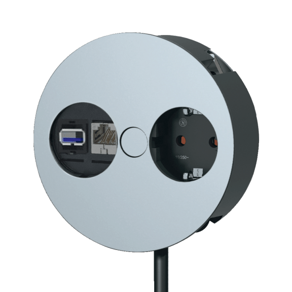 Bloc 1 prise, 1 RJ45 et 1 port USB transfert encastrable Twist
